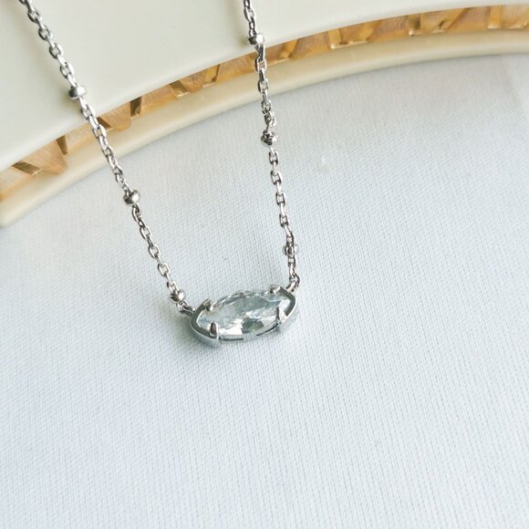 Kendra Scott Genevieve Silver White Crystal Satellite Necklace - Picture 2 of 4